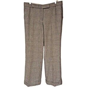 Talbots wide leg cuffed wool‎ twill trousers SZ 12 Grey Light Academia Office